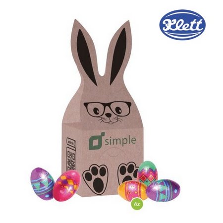 3D Präsent Häschen mit Schokoladeneier von Klett mit Logo