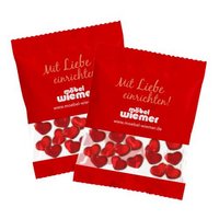 Fruchtgummi Herz 20g in Werbetüte bedruckt mit Logo