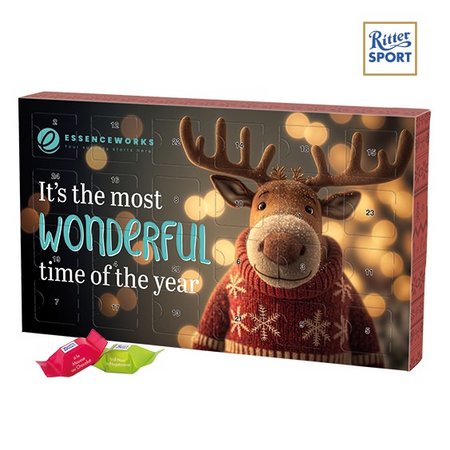 Adventskalender Eco L Ritter SPORT Schokowürfel mit Logo