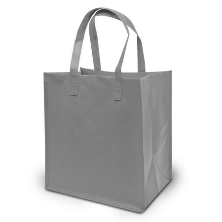 BERGAMO Tragetasche grau 31 x 33 x 21 cm mit kurzen Henkeln und großem Volumen  mir eigenem Logo