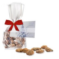 Feuergebrannte Mandeln ohne Zuckerzusatz (vegan), ca. 30g, Express Flachbeutel mit Schleife mit Werbekarte