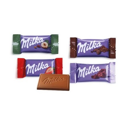 Tisch-Adventskalender mit Milka Schokolade Inhalt mit eigenerm Logo