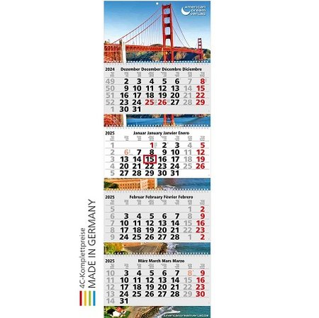 4-Monatskalender Quadro Wire-O 4 Bestseller mit Logo