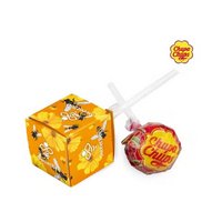 Chupa Chups Lutscher in viereckigem Karton mit eigenem Logo oder Werbung