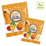 Vegane Fruchtgummis Exotic-Mix in Kompakt-Werbetüte ca. 20g bedruckt mit Logo