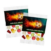Fruchtgummi 20g Fußball in kompostierbarer Werbetüte bedruckt mit Logo