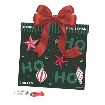 Shape Adventskalender Geschenk Vollmilchschokolade bedruckt mit Logo