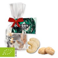 Bio Weihnachtsgebäck Mischung ca. 115g, Express Standbeutel Midi mit Schleife mit Werbekarte