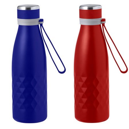 Wärme Flasche Hexor Blau und Rot mit Logo