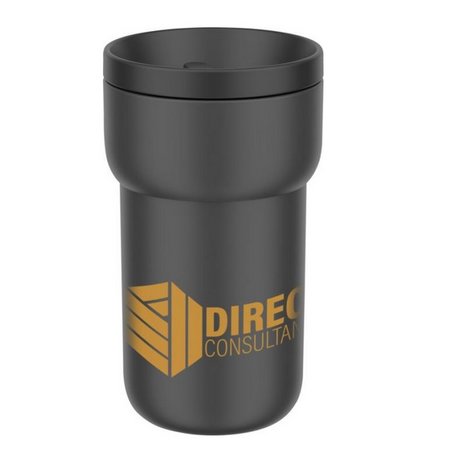 Schwarzer Mepal Ellipse 275 ml Reisebecher mit Logo