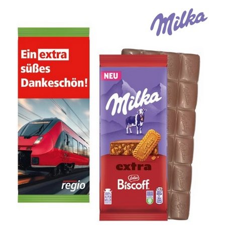 Milka Schokoladentafel Extra 190g mit Logo