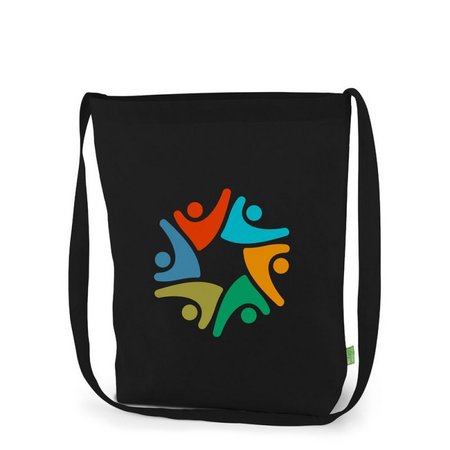 Bio-Baumwolltasche KOBLENZ 38 x 42 x 10 cm  mit einem langen Umhängegurt mit Logo