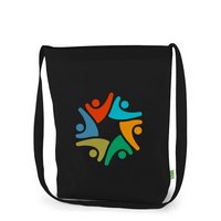 Bio-Baumwolltasche KOBLENZ 38 x 42 x 10 cm  mit einem langen Umhängegurt mit Logo