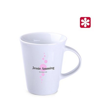 Porzellanbecher Real mit eigenem Logo bedruckt