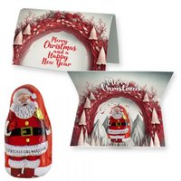 Lübecker Marzipan Weihnachtsmänner ca. 12g Weihnachtswerbekarte gefaltet mit Logo
