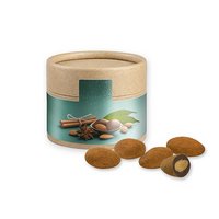 Schokomandeln mit Zimt 40g Biologisch abbaubare Eco Pappdose Mini mit Logo