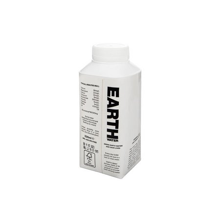 Weiße Papp-Wasserflasche Earth Water 330 ml als Werbegeschenk