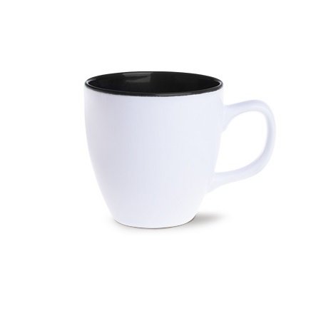 Keramikbecher Americano Small Pure weiß/schwarz mit Werbung