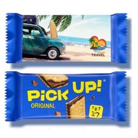 PICK UP! im Werbeschuber mit Logo