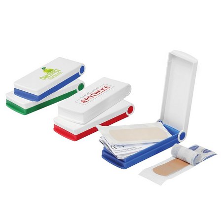 Pflasterbox mit 5 Pflasterstreifen bedruckt mit Logo