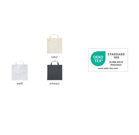 Baumwolltasche 50 x 50 cm mit zwei kurzen Henkeln mit Logo in vielen Farben