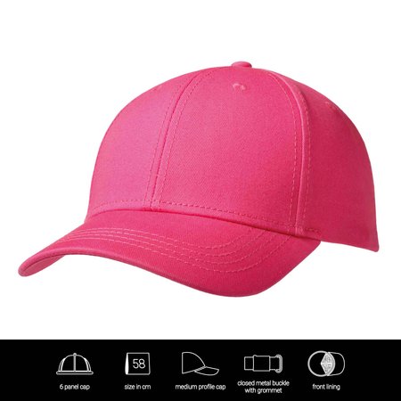 Luxury Fine Cotton Cap  pink mit Logo als Werbegschenk
