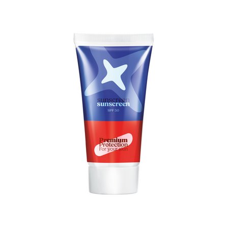 Sonnenschutzcreme Tube 25 ml LSF50 bedruckt mit Logo
