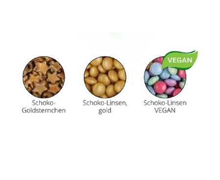 Süßer Würfel mit Füllung B verschiedene Sorten
