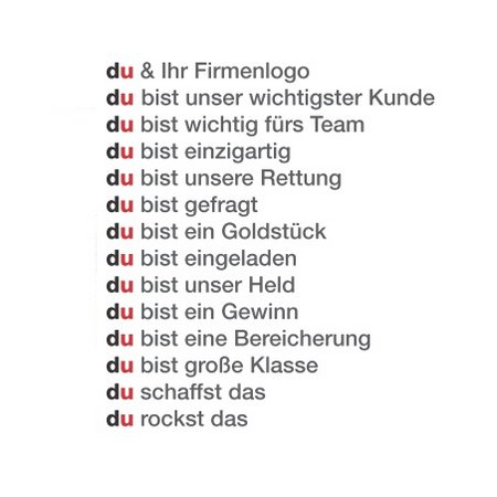 Beschriftungsvarianten Werbekarte Santa mit duplo mit Logo