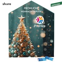 Täfelchen Adventskalender Haus share Schokolade mit Logo