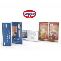 Geschmacksrichtungen Dr. Oetker Tassenpudding in Mailingmappe
