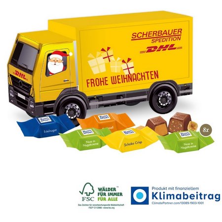3D Präsent LKW Ritter SPORT Schokowürfel mit eigenem Logo