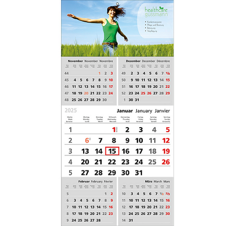 5 Monatskalender Top Five mit Logo