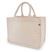 Canvas-Tasche BAMBERG 38 x 29 x 18 cm  mit Boden- und Seitenfalten sowie gerollten Henkeln mit Logo