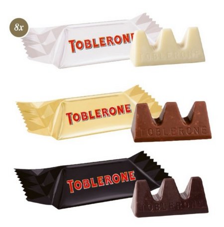 Füllvarianten 3D Präsent Haus Toblerone Minis mit eigenem Logo