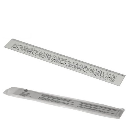 Lineal metall 30 cm mit Logo