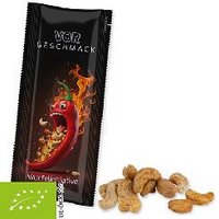 Bio Cashewkerne geröstet gesalzen mit Chilli mit Logo