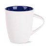 Porzellanbecher Joy weiß/reflexblau mit eigenem Logo
