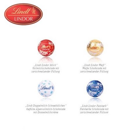 Füllvarianten Adventskalender Laptop Lindt Lindor Organic mit Logo