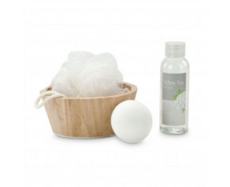 Wellness-Geschenkset White in Balance bedrucken logo