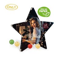 Adventskalender Stern mit Fairtrade Milchschokolade mit Logo