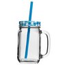 Glasbecher Country Jar mit Deckel und Strohhalm mit Logo