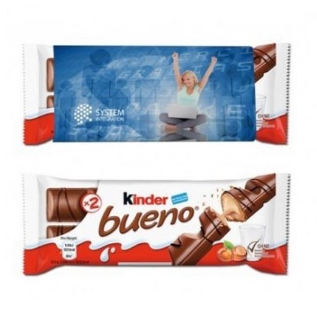 Kinder Bueno im Werbeschuber mit Logo