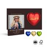 Werbekarte mit Lindt Schokoladen Herz 20g bedruckt mit Logo