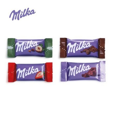 Füllvarianten Milka Schokotäfelchen mit Logo