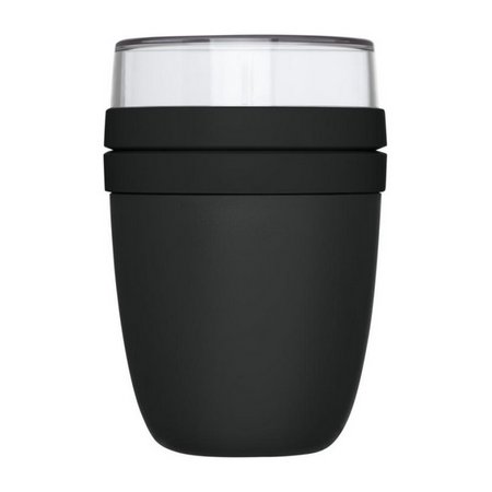 Schwarzer Mepal Ellipse 500+200 ml Lunchpot mit Logo