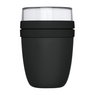 Schwarzer Mepal Ellipse 500+200 ml Lunchpot mit Logo