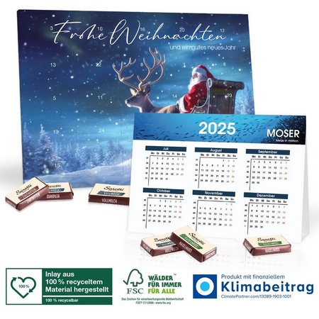 2 in 1 Adventskalender mit Jahresplaner Sarotti mit Logo