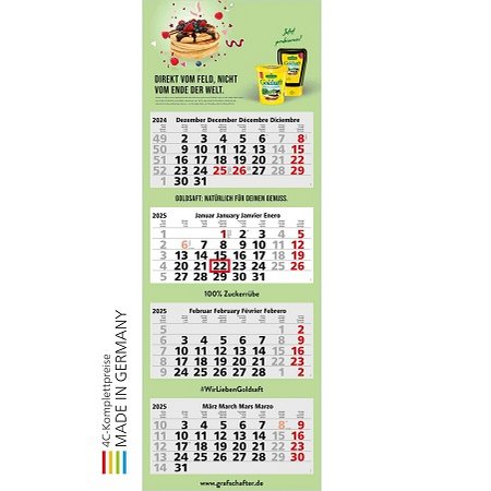 4-Monatskalender Quadro Light 4 Bestseller mit Logo