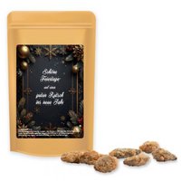 Feuergebrannte Mandeln ohne Zuckerzusatz (vegan), ca. 30g, Standbeutel Mini mit Logo